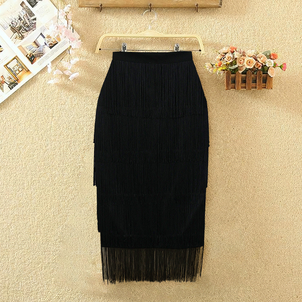 Sexy High Waist Tassels Plus Sizes Women Party Skirts