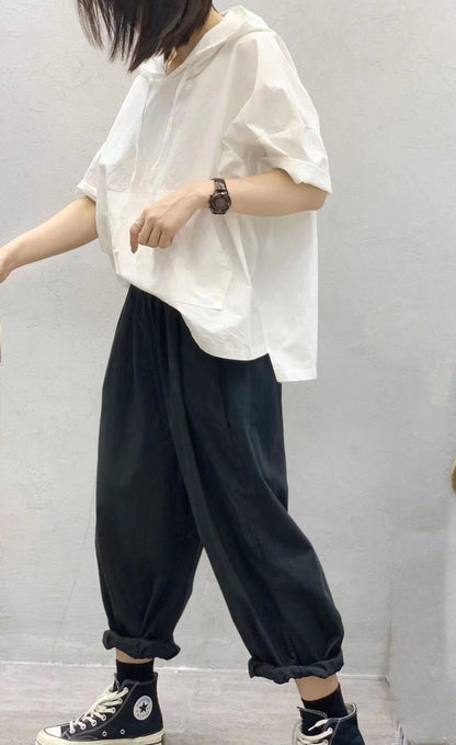 Women Linen Drawstring Leisure Fall Jacket-STYLEGOING