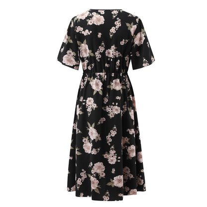 Women Chiffon Short Sleeves Plus Sizes Dresses