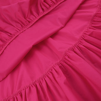Vintage Long Sleeves Elastic Waist Short Dresses