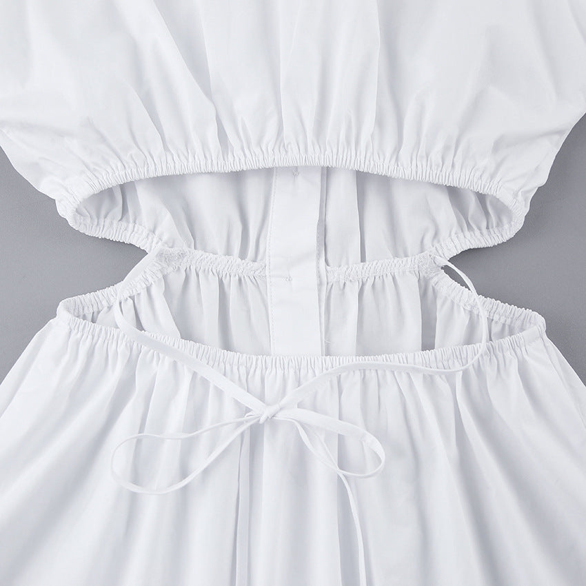 Sexy Waist Baring Long Sleeves Women Short Shirts Dresses