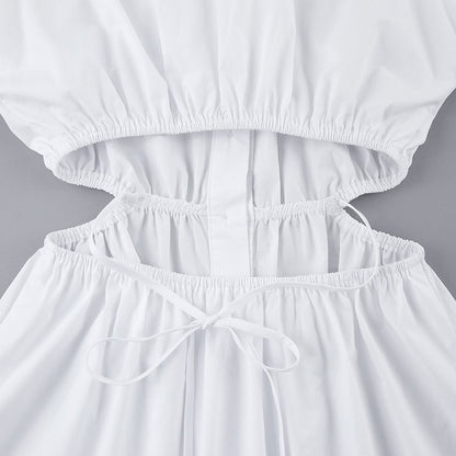 Sexy Waist Baring Long Sleeves Women Short Shirts Dresses