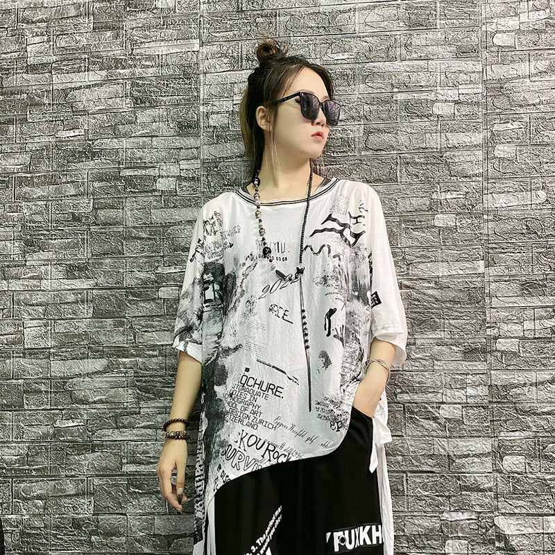 Designed Irregular Summer Plus Sizes T Shirts