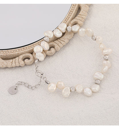 Fashion Baroque Pearl Sterling Sliver Bracelets for Women
