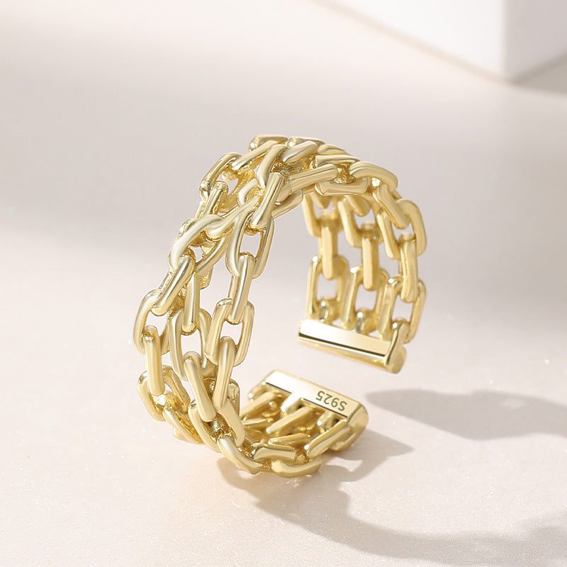 Fashion Bind Chains Silver Rings for Women