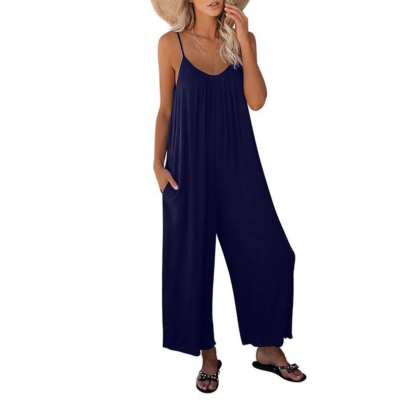 Leisure Summer Leopard Pocket Jumpsuits-STYLEGOING