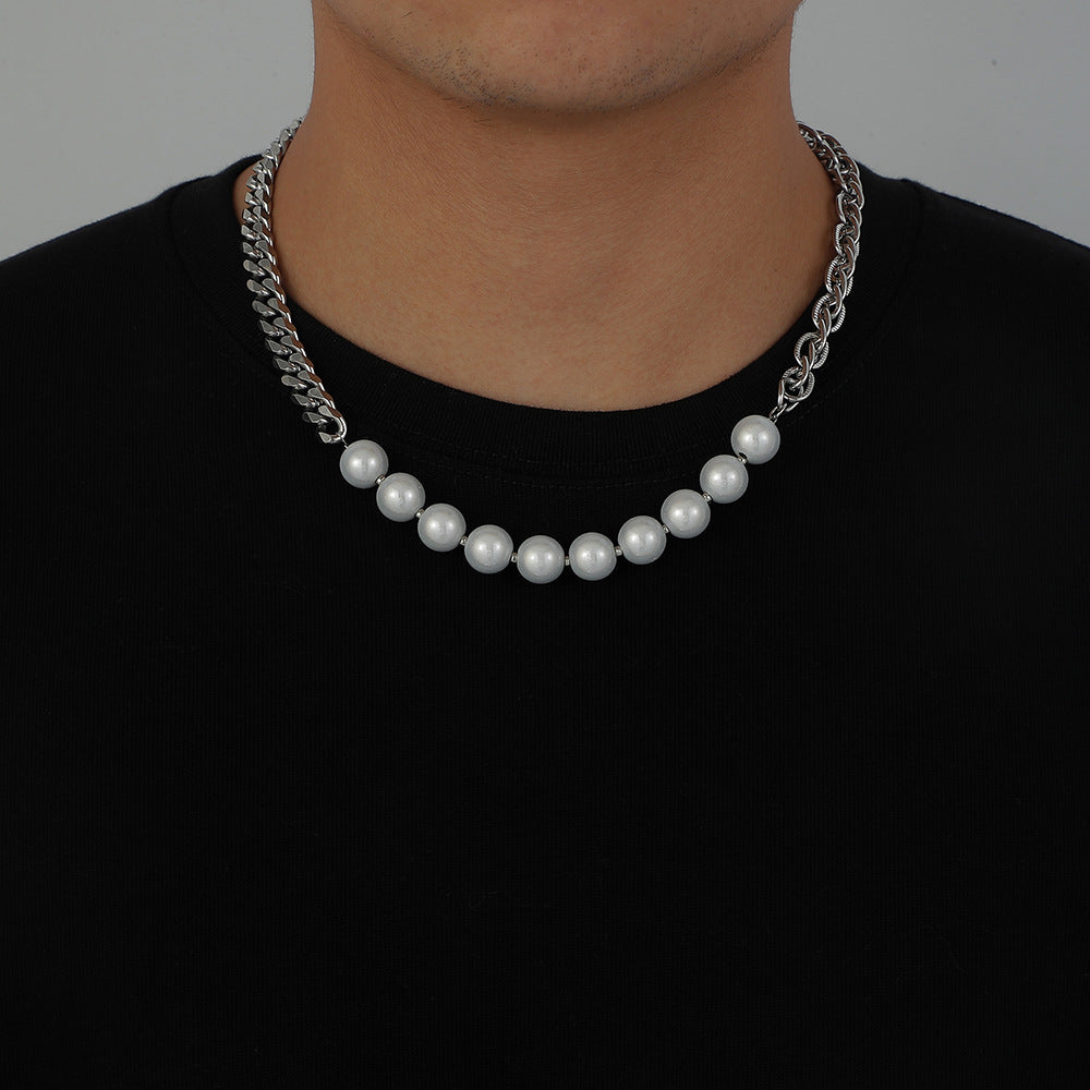 Fashion Hip Top Style Pearl Necklace for Men