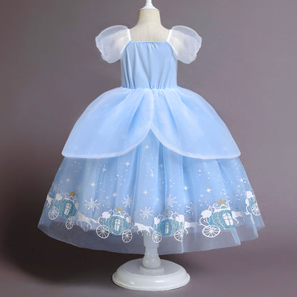 Lovely Cinderella Cosplay Costume Princess Dresses for Girls