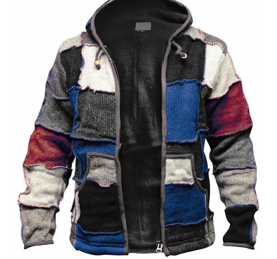 Men's Knitting Zipper Hoodies Cardigans for Winter