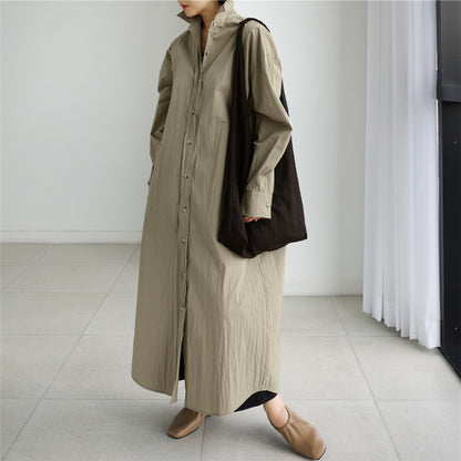 Loose Women Long Sleeves Trenchcoats