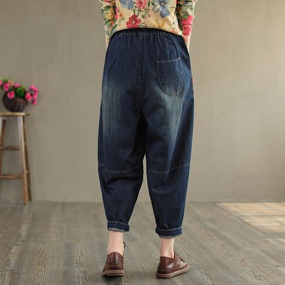 Vintage Denim Women Harem Pants