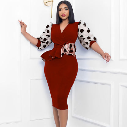 Elegant Puff Sleeves Women Dresses