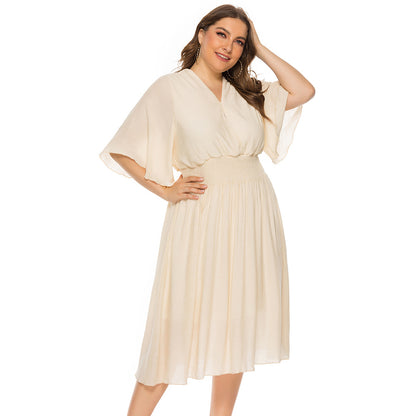 Summer V Neck Plus Sizes Women Short Dresses