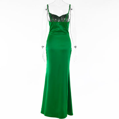Sexy Backless Spaghetti Straps Evening Party Dresses
