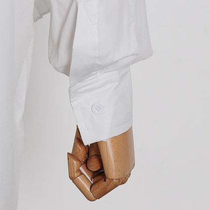 Women Stand Collar Pleat Designed Shirts-STYLEGOING
