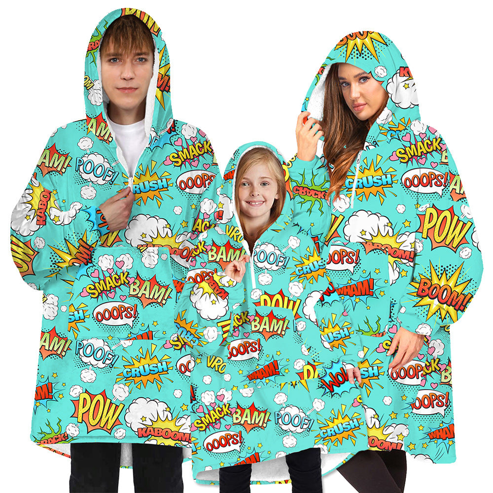 Soft Bee Print Lazy Wearable Watching TV Blanket