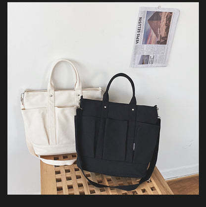 Women Large Storage Multi Pockets Canvas Mom Tote Handag