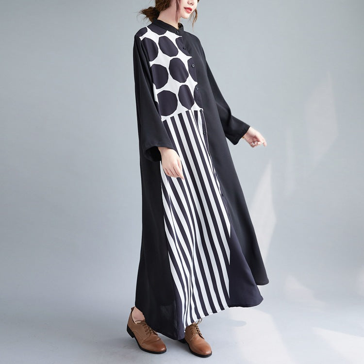 Black Plus Sizes Women Shirts Long Dresses