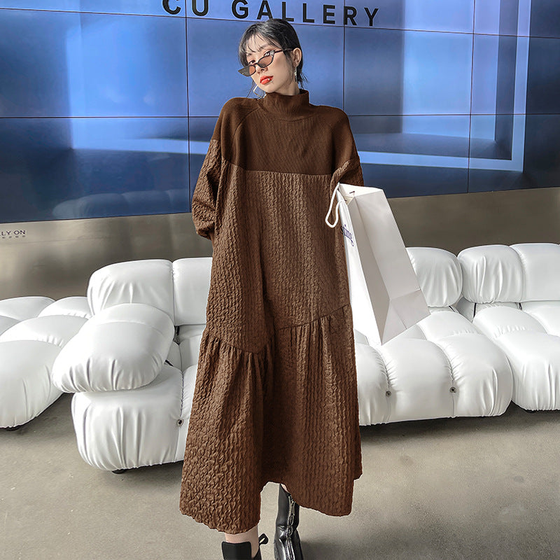 Classy Stand Collar Cozy Long A Line Dresses