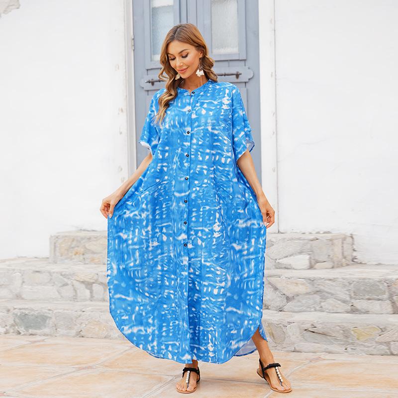 Women Summer Beach Loose Holiday Dresses-STYLEGOING