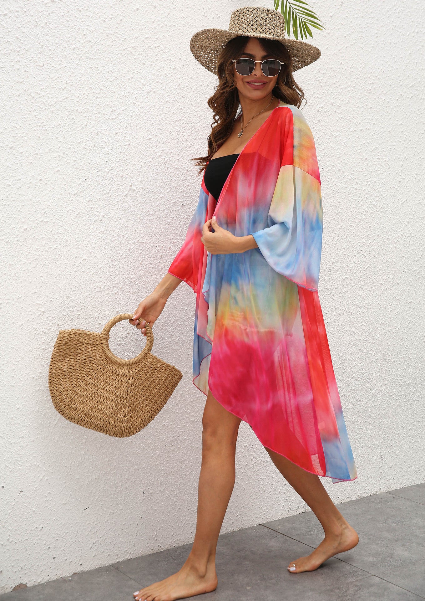 Casual Dyed Irregular Summer Beach Cover Ups