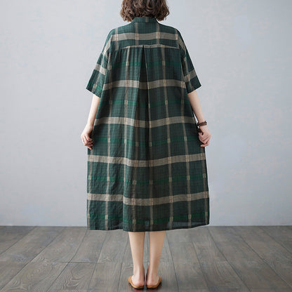 Summer Casual Linen Plus Sizes Midi Dresses