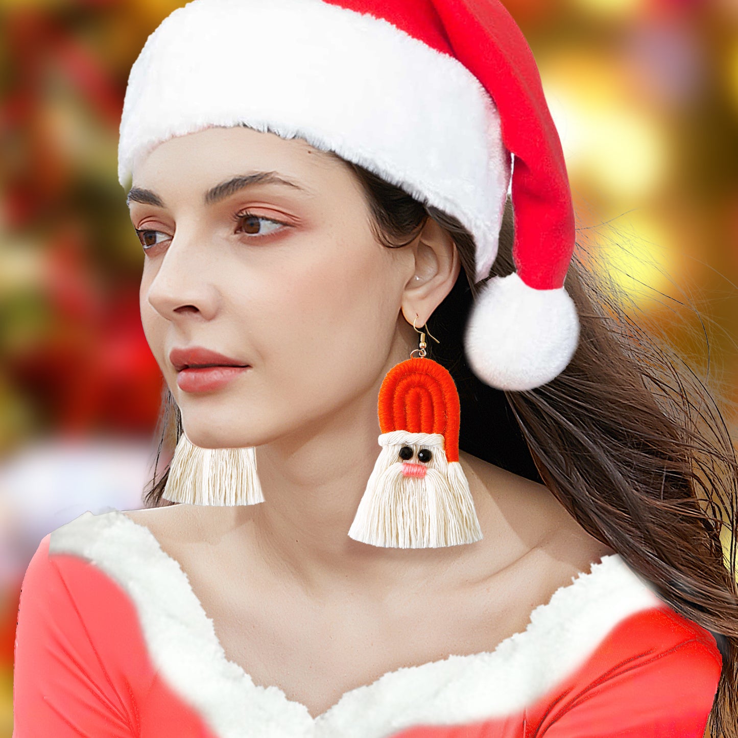 Christmas Design Boho Woven Tassel Earrings