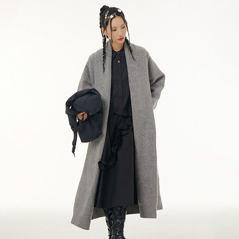 Fall Women Knitted Long Coats