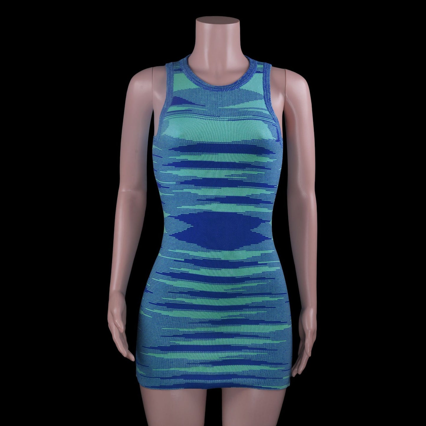 Sexy Sleeves Colorful Kntting Mini Dresses-Blue-S-Free Shipping at meselling99