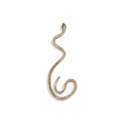Exaggrate 3D Rhinestone Snake Shape Alloy Earrings