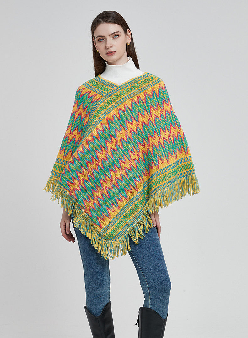 Winter Boho Shawl Capes for Women