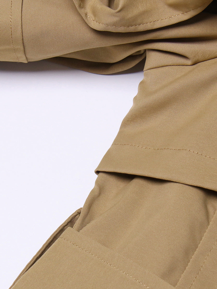 Designed Ruffled Long Sleeves Women Wind Break Coats