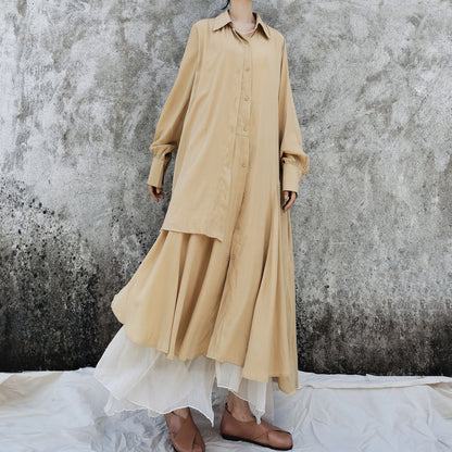 Ethnic Vintage Linen Designed Long Shirt Dresses