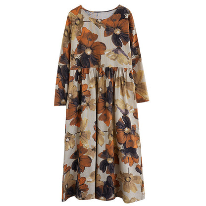 Floral Design Plus Sizes Fall Dresses