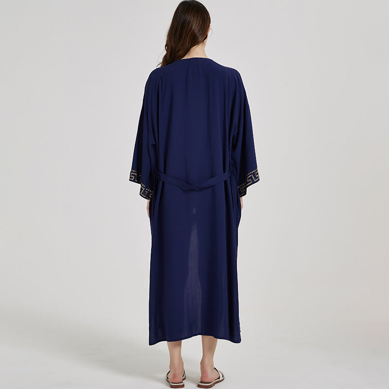Navy Blue Summer Holiday Beach Bikini Cover Ups