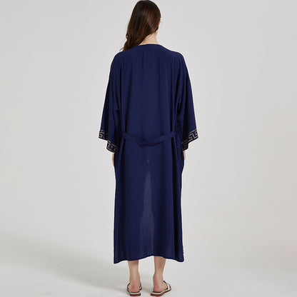 Navy Blue Summer Holiday Beach Bikini Cover Ups
