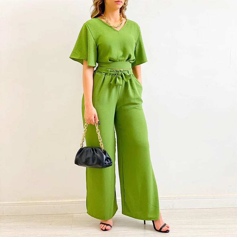 Casual Summer Wide Legs Women Suits