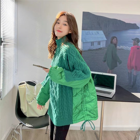 Women Warm High Neck Cotton Knitting Tops
