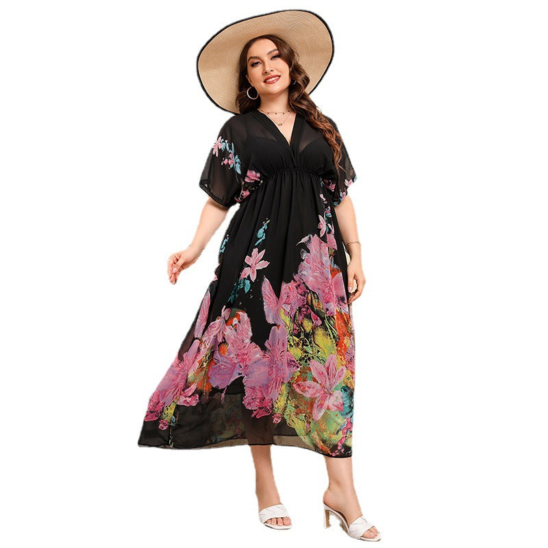 Bohemian Chiffon Plus Sizes Summer Beach Dresses