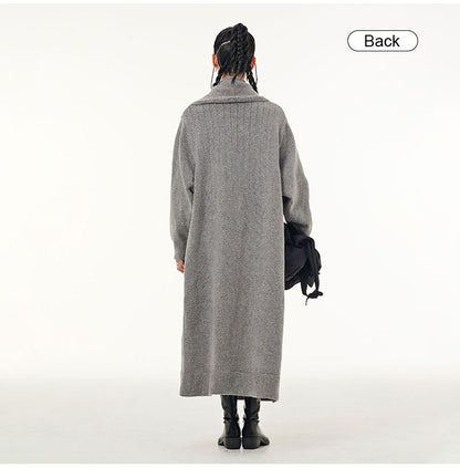 Fall Women Knitted Long Coats