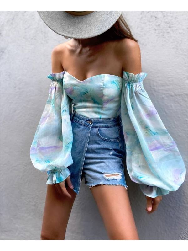 Sexy Strapless Chiffon Women Blouses