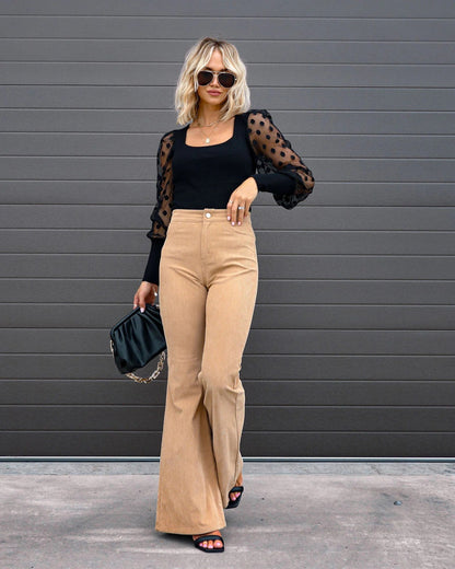 Sexy Elastic Waist Trumpet Pants