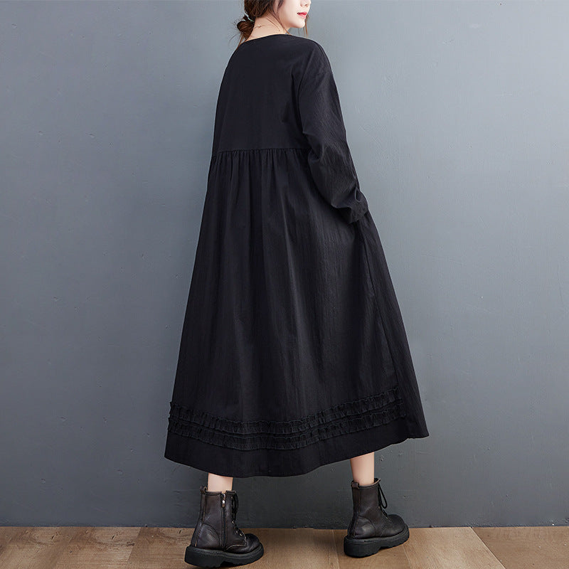 Vintage Dot Print Plus Sizes Long Dresses