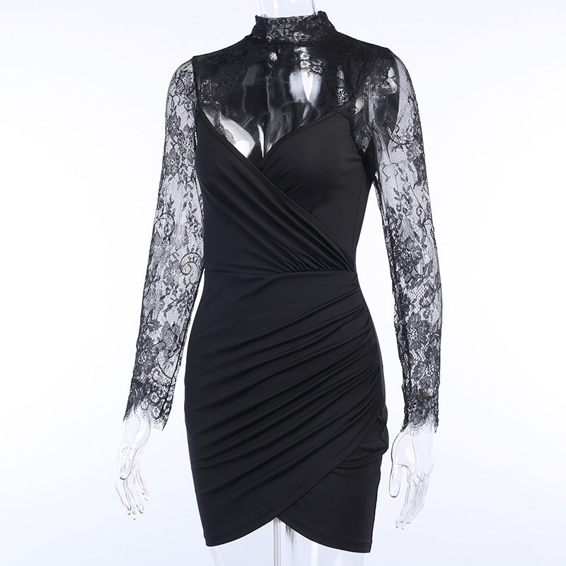 Black Sexy Lace Hot Mini Dresses