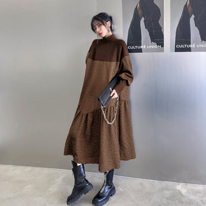 Classy Stand Collar Cozy Long A Line Dresses