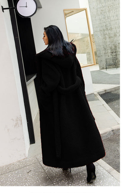 Luxury Women Fashion Long Fur Overcoat for Winter