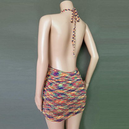 Summer Backless Sexy Knitting Dresses-STYLEGOING