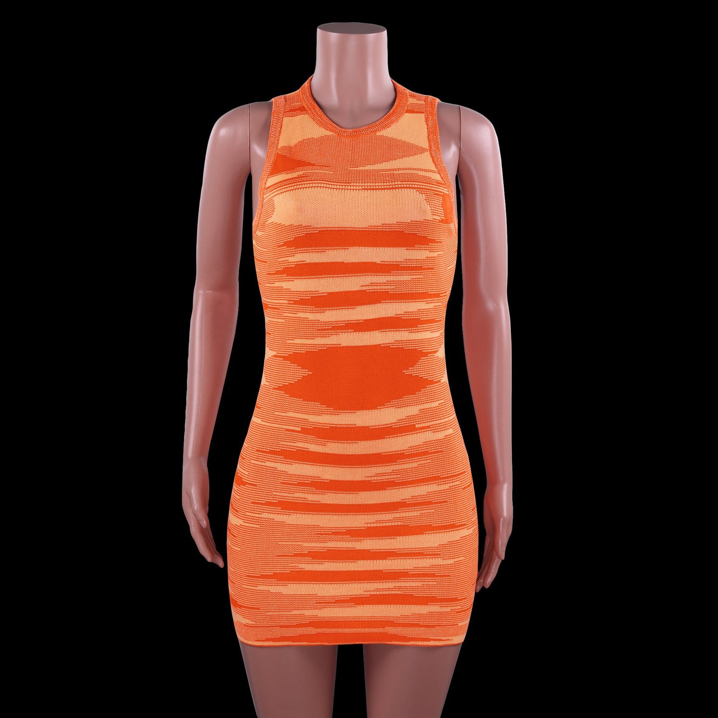 Sexy Sleeves Colorful Kntting Mini Dresses-Orange-S-Free Shipping at meselling99