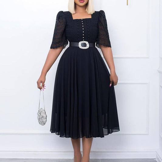 Elegant Chiffon Women Dresses with Belt