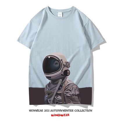 Summer Men Astronaut Short Sleeves T Shirts